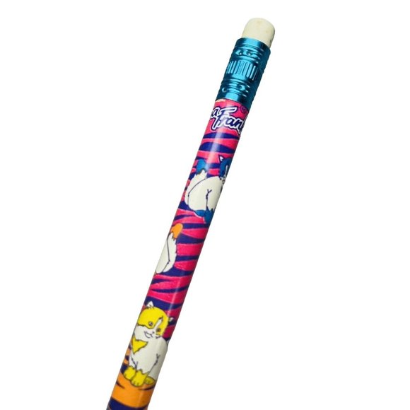 Lisa Frank Zebra Stripe Pencil Cats Kittens Original Colorful UNSHARPENED UNUSED - Picture 2 of 12
